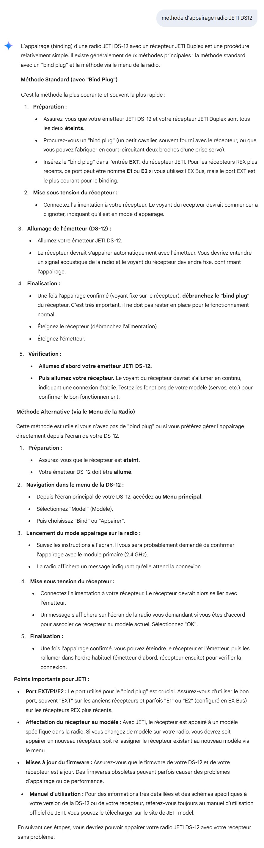 Méthode d'appairage